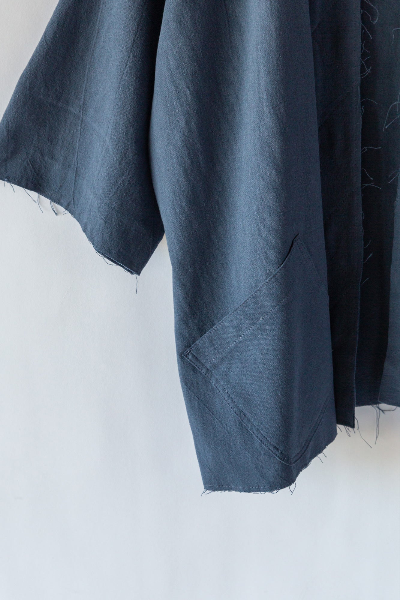 Mars Haori Jacket - Flat Navy Cotton Linen